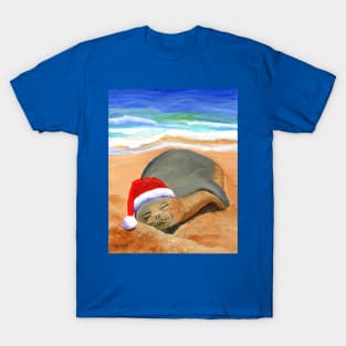 Mele Kalikimaka Hawaiian Monk Seal T-Shirt